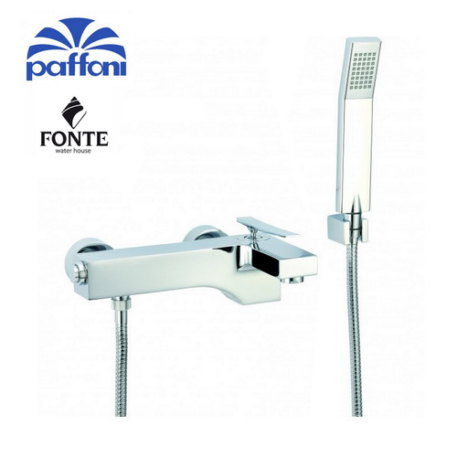 Mitigeur Design Lavabo PAFFONI LEA878 CR, Sans Vidage, Gris Chromé, Laiton, Neuf