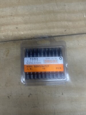 10pcs T27 Magnetic Torx Screwdriver Bits 1/4 Inch Hex Shank S2
