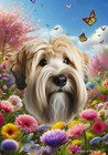 Soft Coated Wheaten Terrier Spring Butterflies Flag