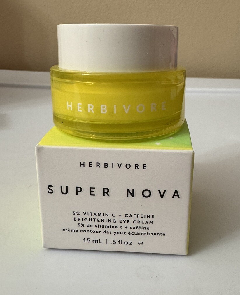 Herbivore Super Nova Vitamin C Caffeine Brightening Eye Cream 0.5oz .5