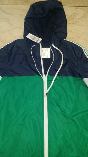 NWT ZINE Mens Sz S Green/Blue/Gray L/S Zumiez Windbreaker Jacket VTG Look - Picture 2 of 4
