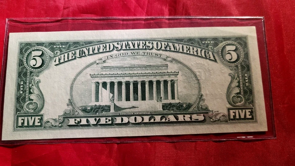 US 1974 $5.00 FEDERAL RESERVE NOTE H (St. Louis) CHCU -Beautiful Corners/Color.. - Image 2 of 2