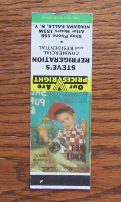 NIAGARA FALLS, NEW YORK MATCHBOOK COVER: STEVE'S REFRIGERATION MATCHCOVER -C