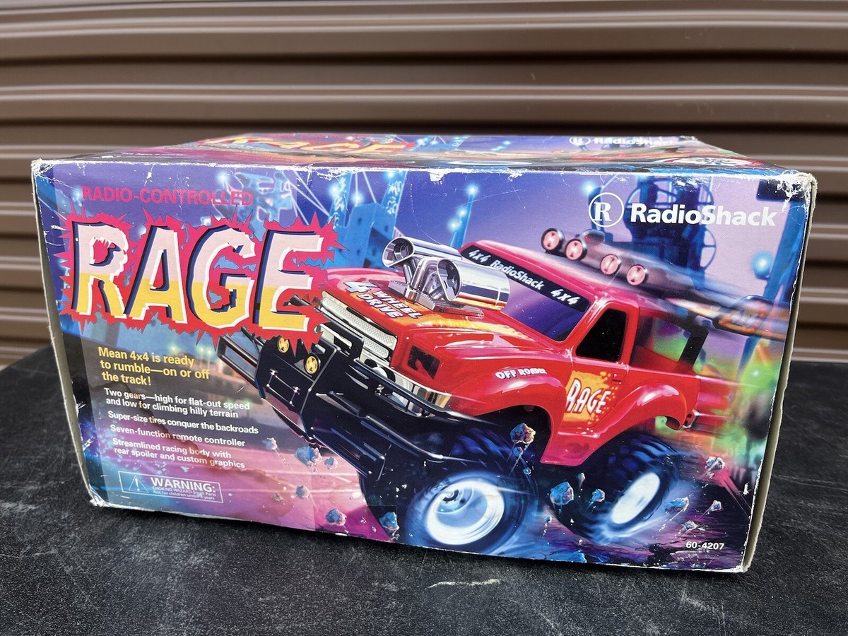 Vintage 1990s RadioShack RC Truck 4x4 Off-Roader RAGE Red *No