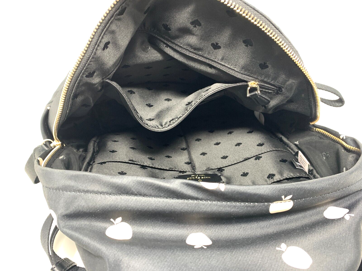Kate Spade Black Backpack with apple Motif Kate Spade Chelsea Medium The Little Better Backpack Black  main image 4