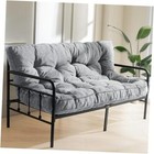 6" Futon Mattress Size, Tufted Futons Sofa Couch Bed with Full Dark Grey