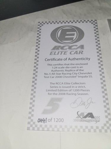 DALE EARNHARDT JR #5 ALL STAR TEST CAR 2008 IMPALA SS ELITE #441 OF 1200 - Picture 11 of 15