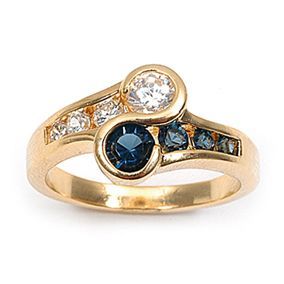 Dolly-Bijoux Bague 2 en 1 Alliance Solitaire Diamant Cz Plaqué Or 18K 5 Microns