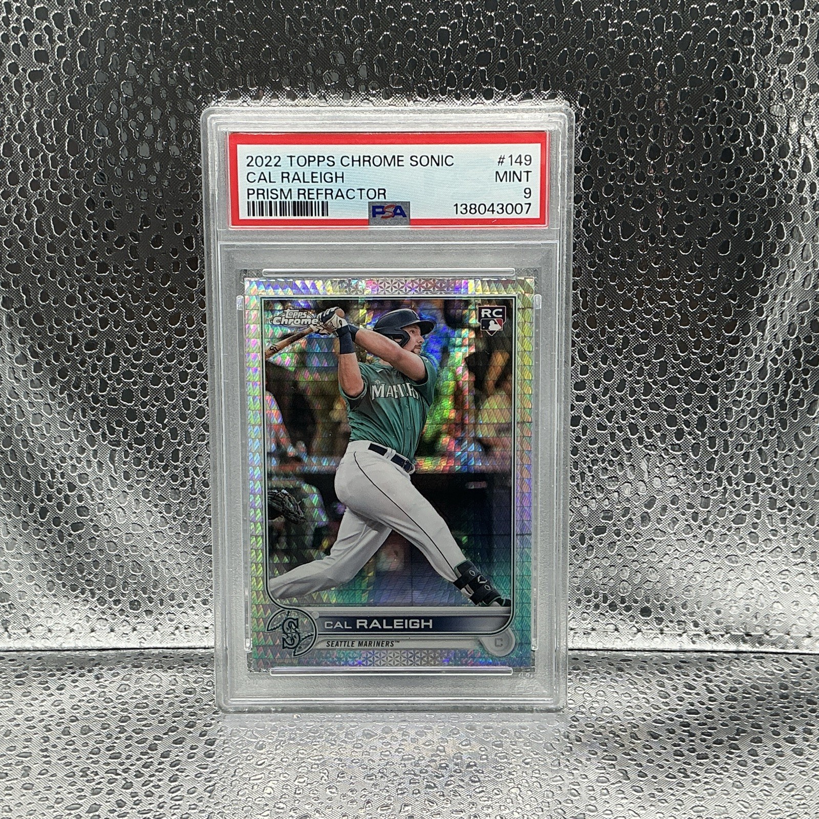 2022 Topps Chrome Sonic - Cal Raleigh #149 Prism Refractor (RC) PSA 9