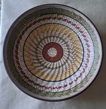 MID CENTURY 1960's DEE-CEE FOREIGN CERAMIC BOWL HAND PAINTED 22 X 12 INCH