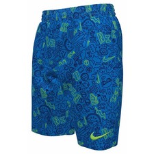 NEW Boys XL Nike Doodle 7" Volley Swim Trunks Shorts Lined Blue Neon Green