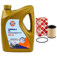 MotoröL Set Gulf Formula FS 5W-30 4 Liter + ÖLfilter FüR Opel Astra G Agila 1.0