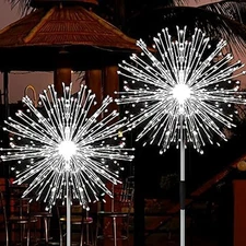 Jjgoo Solar Firework Lights, 2 Pack 120 Leds 2 Lighting Modes Solar Garden Light