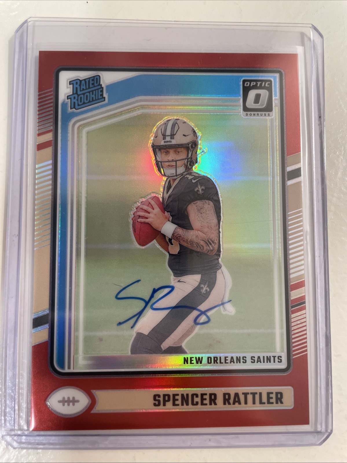 2024 Donruss Optic - Rated Rookie Spencer Rattler Red Prizm Autographs /75