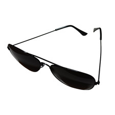 Aviator Series Sunglasses Men Women Black Metal Frame Black Lens UV400