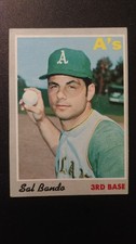 1970 Topps Baseball Card #  120 Sal Bando  ( G to VG )