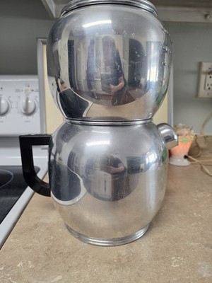Vintage All Aluminum West Bend 15 Cup Kwik Drip Coffee Tea Maker Serving System