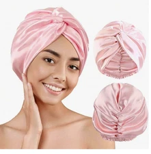 4 pcs Silk Satin Hair Bonnet for Sleeping Women, Silk Hair Wrap for Sleeping