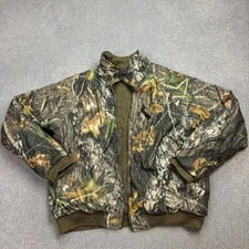 RealTree Jacket Adult Large Brown Workwear Hunting Camo Padded Bomber Mens*