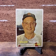 WALKER COOPER Vintage Baseball 1957 Topps St. Louis Cardinals Card #380