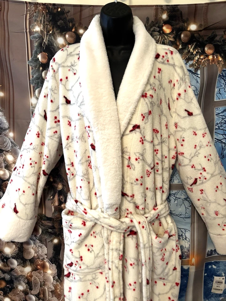 Bata Charter Club para mujer con cinturón estampado cardinal, blanca multi, M/L Foto 2 de 4