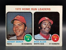 1973 Topps Dick Allen HOF & Johnny Bench HOF #62 1972 Home Run Leaders