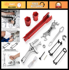9-Piece Universal Basin Wrench Set - Upgraded Sink Faucet Tool for Tight Spaces,