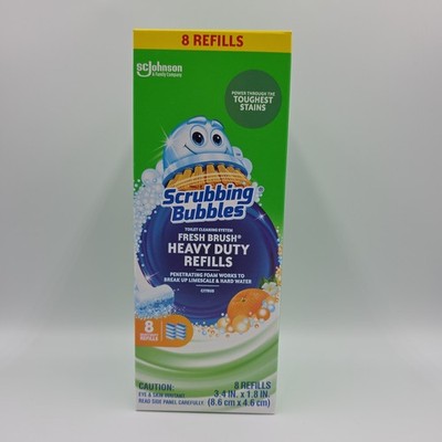 Scrubbing Bubbles Fresh Brush Heavy Duty Refill 8 Count NEW Sealed
