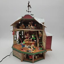 VTG Enesco Santa's Workshop Deluxe illuminated Action Musical 1991