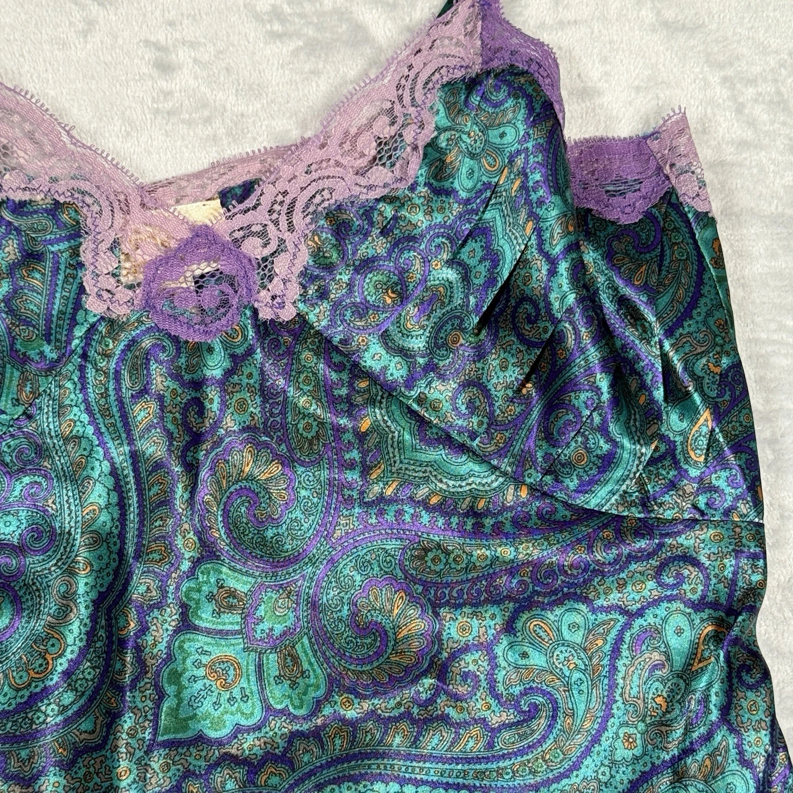 UNDERCOVER Abito slip vintage Victoria's Secret etichetta oro raso lingerie babydoll taglia P S