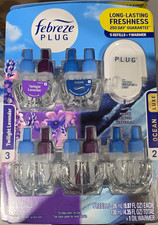 Febreze Plug Luxe Oil Warmer Kit  5 Refills Twilight Lavender/Ocean 0.87