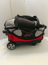 Columbia 300 2 Ball Roller Bowling Bag Wheeled Red Black Barely Used