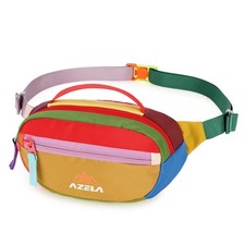 Retro Fanny Pack Hiking Waist Packs 2 Pockets Belt Bags 80s 90s Yellow