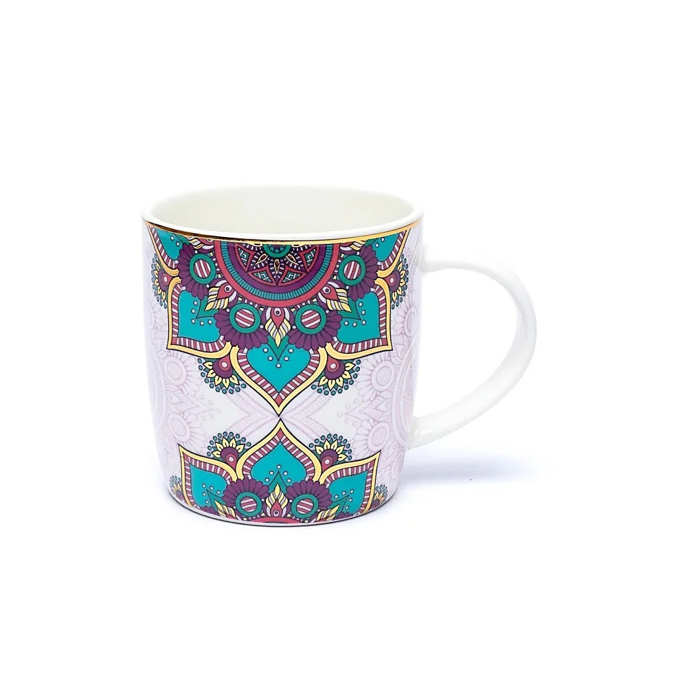 Turquoise Mandala Tea Infuser Mug – Gift Boxed (No Lid)