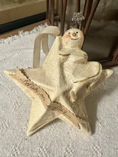 Nicol Sayre Cannon Falls Primitive Folk Art Star Snowman Christmas Ornament NOS