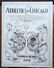 1929 World Series Program Philadelphia Athletics Chicago Cubs Shibe Connie Mack