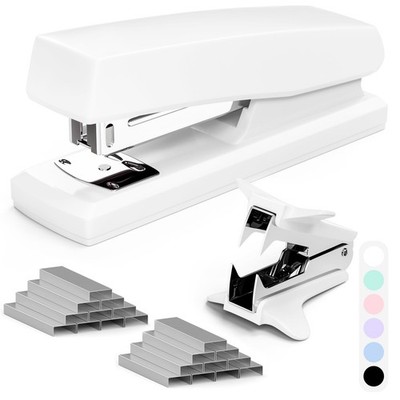 White Office Stapler, 25 Sheet Capacity with 2000 Staples and Staple Remover,...