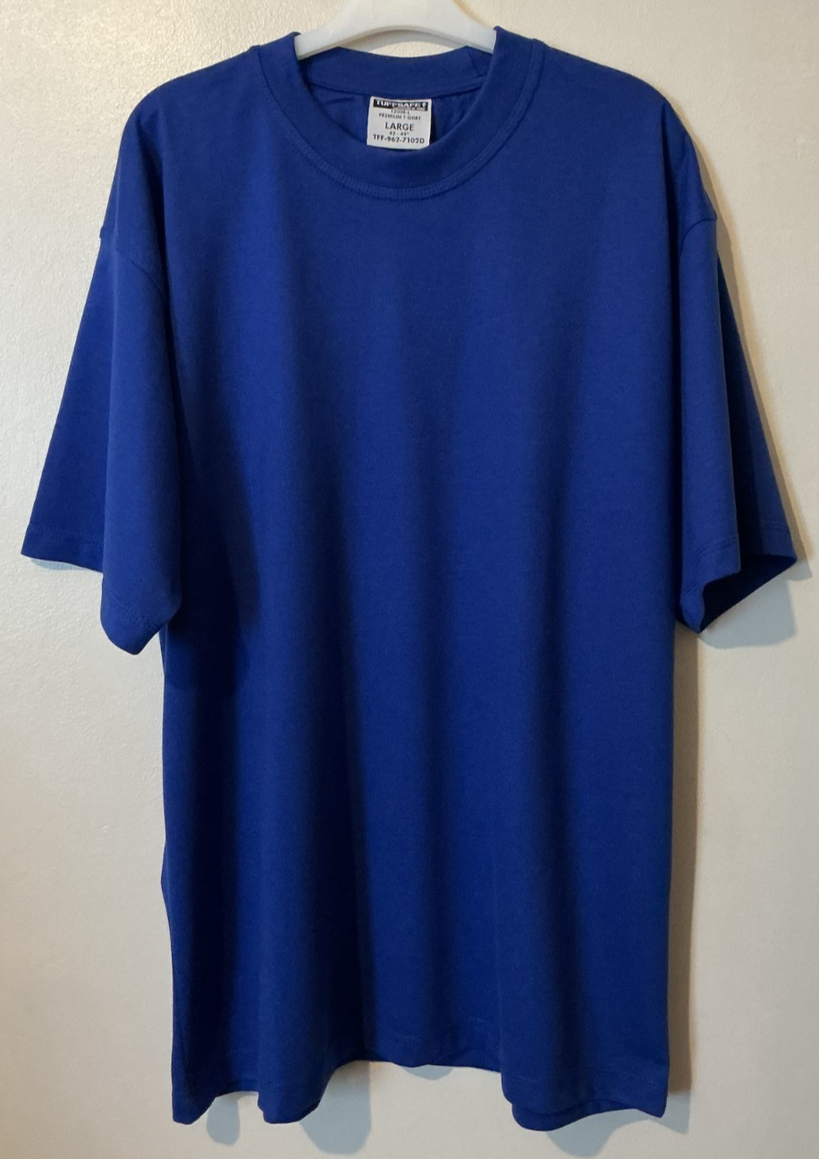 Tuffsafe T200 200gsm T-Shirt Short Sleeve Crew Large Tee 42-44"" NEW Royal Blue