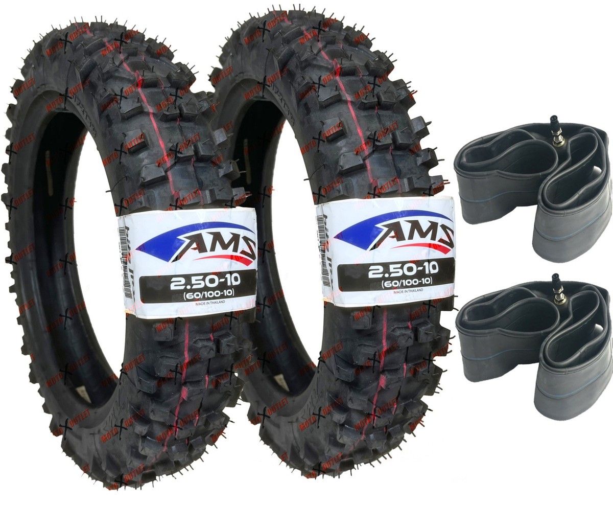 Suzuki DRZ50 JR50 Front Rear Tire Tube Set 2.50-10 Tire AMS Bite Suzuki DRZ50 JR50 Front Rear Tire Tube Set 2.50-10 Tire AMS Bite