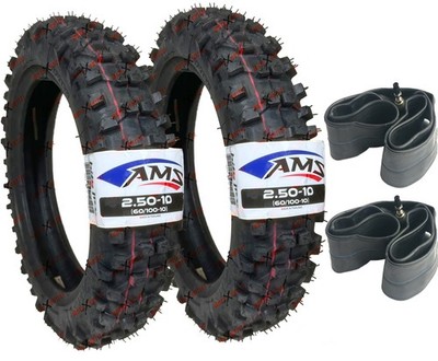 Suzuki DRZ50 JR50 Front Rear Tire Tube Set 2.50-10 Tire AMS Bite