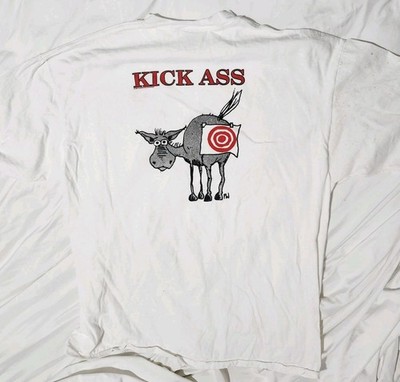 Vintage 90s Republican Party Shirt Politics Right Wing Elephant Red Kick A** 2XL