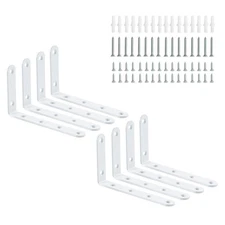 Corner Brace Shelf Bracket 8 Pack L Shelf Bracket Heavy Duty White Steel L Co...