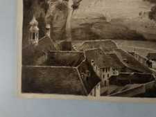 Dessin Lavis Encre Sur Papier XIXe 1850 Drawing Peinture Fribourg Art Old Ancien