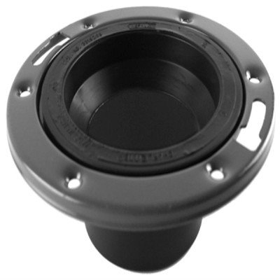 Closet Flange with Adjustable Metal Ring, ABS/DWV, 4 x 3-In. -ABS 00812 0600HA