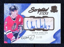 2017 Upper Deck The Cup Scripted Sticks 11/35 Chris Chelios #SS-CC Auto HOF 4lz