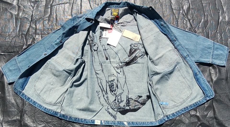 Abrigo de Colección Y2K Ecko Unltd Marvel Comics Daredevil Denim Chaqueta Tareas Foto 4 de 4