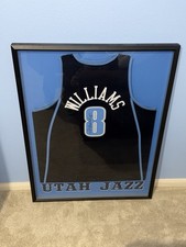 NBA Utah Jazz Deron Williams Framed Autogragh Jersey Illinois Illini CHARITY #8