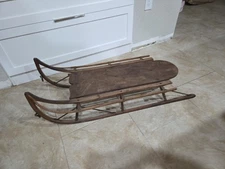 antique  sled snow scoot handmade curved runners/steel 36 early 1800 original