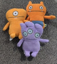 Hasbro Ugly Doll Lot Of 3 Eye Love You, Wedge Head, Wage 9" Plush