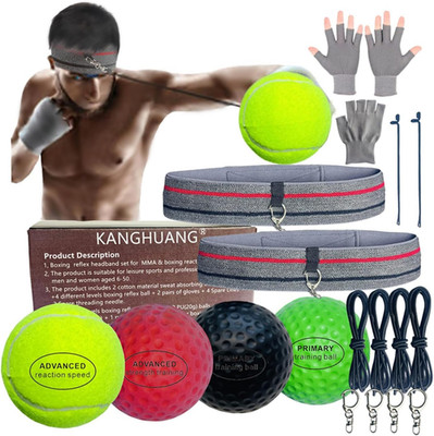 reflex Balls Boxing Headband Set for MMA Boxing Reaction Training 4 Different le